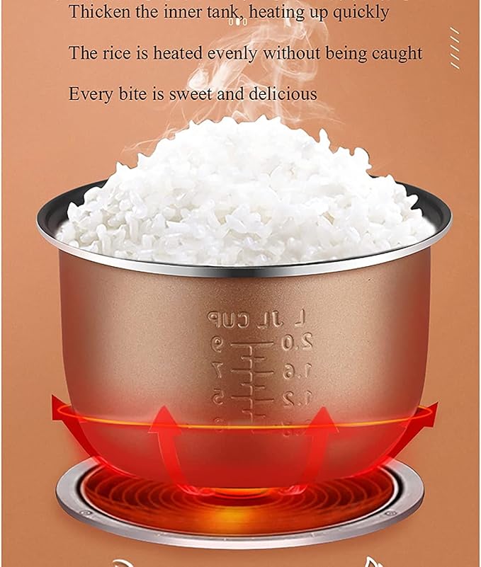 Rice Cooker with Steamer Non-Stick Inner Pot Intelligent Insulation Make Rice &amp Steam Healthy Food &amp Vegetables for 1-8 People