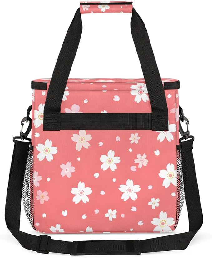 Coffee Maker Carrying Bag Pink Flower Single Cup Coffee Maker Travel Bag Compatible with Keurig K-Mini or K-Mini Plus Portable Storage Bag with Shoulder StrapAZ-213