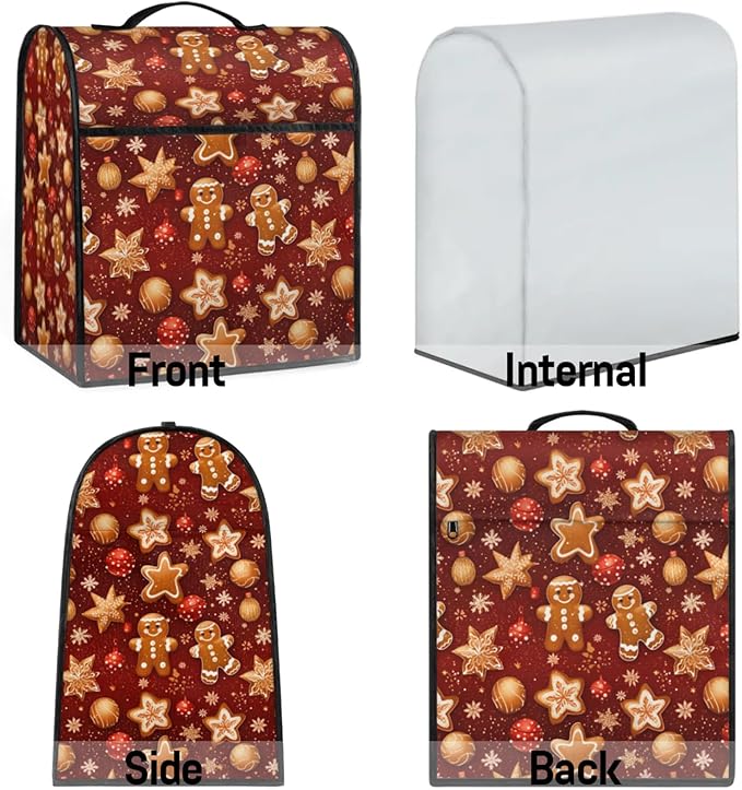 cfpolar Kitchen Aid Mixer Cover Compatible with 6-8 Quarts Colorful Gingerbread Xmas Ball Stand Mixer Cover Kitchen Aid Mixers Accessories Appliance Organizer Bag Dust Covers with Zipper Pocket