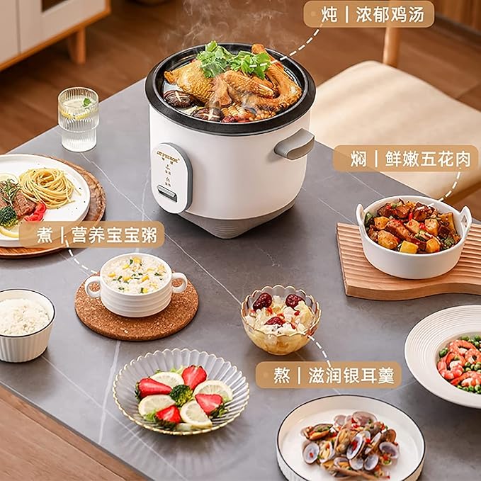 Household Electric Rice Cooker With Steamer Non-Stick Inner Pot Intelligent Insulation Make Rice &amp Steam Healthy Food &amp Vegetables For 1-6 People(4L)