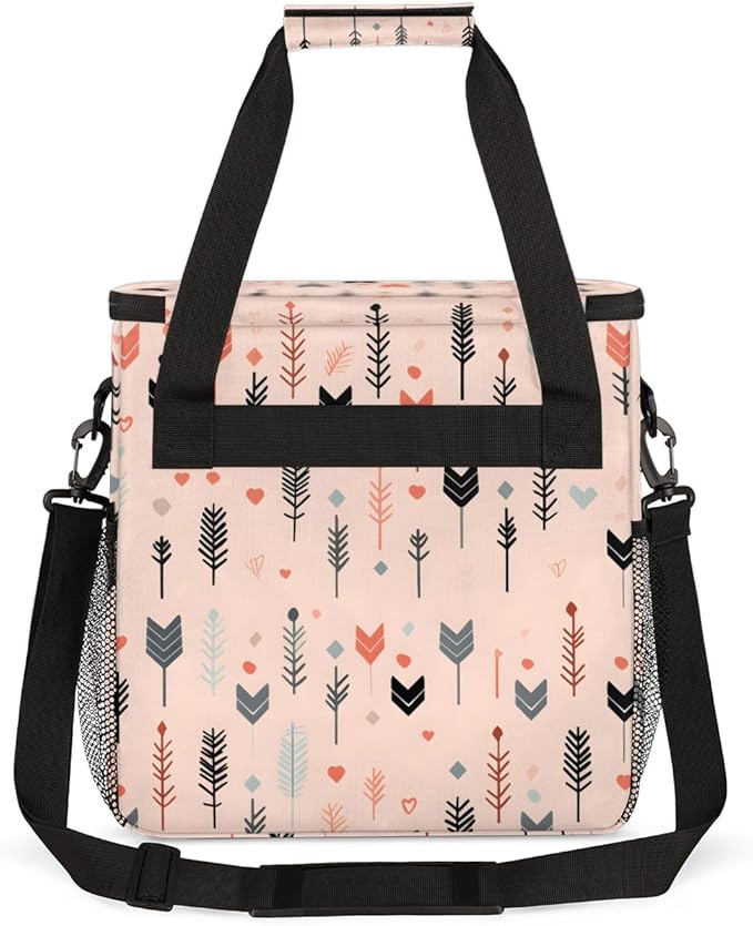 Aztec Feather Coffee Maker Carrying Bag Portable Travel Storage Tote Bag Compatible with K-Mini or K-Mini Plus Single Serve Coffee Brewer Carrying Case with Multiple Pockets &amp Shoulder Strap