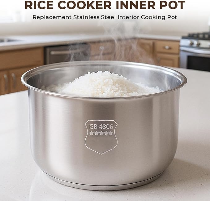 5.5-Cup (3L) 316 Stainless Steel Inner Pot Compatible with Tiger JAZ-A10U – Nonstick Rice Cooker Bowl Insert Durable &amp Dishwasher Safe