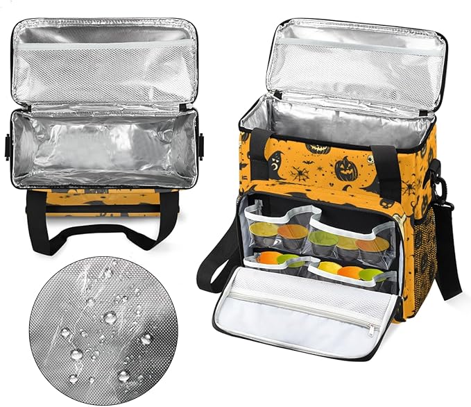 Halloween Pumpkin Coffee Maker Carrying Bag Gothic Pumpkin Travel Storage Bag Compatible with K-Mini or K-Mini Plus Single Serve Coffee Brewer Carrying Case with Multiple Pockets &amp Shoulder Stra