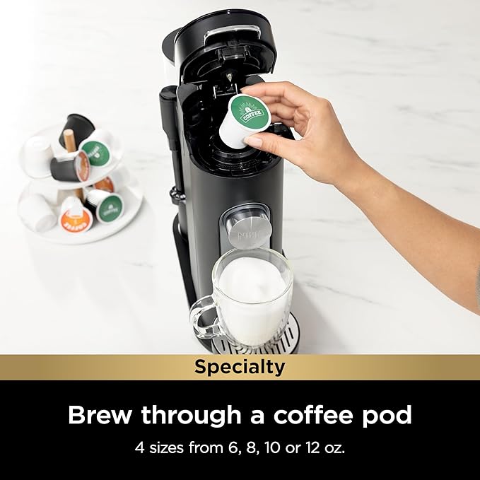 Ninja Pod &amp Grounds Specialty Single-Serve Coffee Maker bundled with the Blast Portable Blender Cordless 18oz. Vessel Personal Blender for Shakes &amp Smoothies Leakproof-Lid &amp Sip Spout