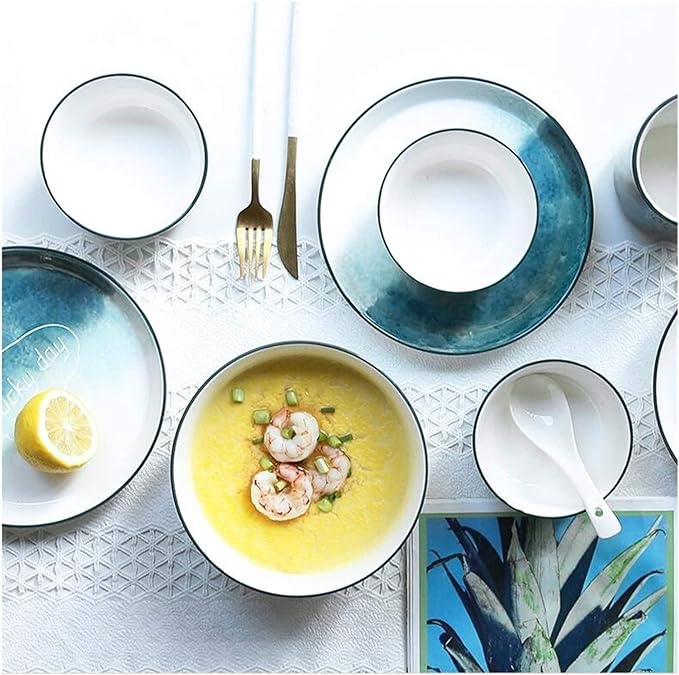 Elegant Dinnerware Set Dinner Plates Bowls Set Luxurious Dinnerware Full Service Set Dinner Salad Appitizer Dessert Plate Bowls Gift Idea For Any OccasionB