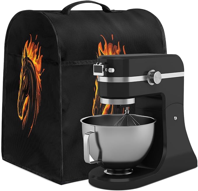 cfpolar Kitchen Aid Mixer Cover Compatible with 6-8 Quarts Animal Horse Head Stand Mixer Cover Kitchen Aid Mixers Accessories Appliance Organizer Bag Dust Covers with Zipper Pocket
