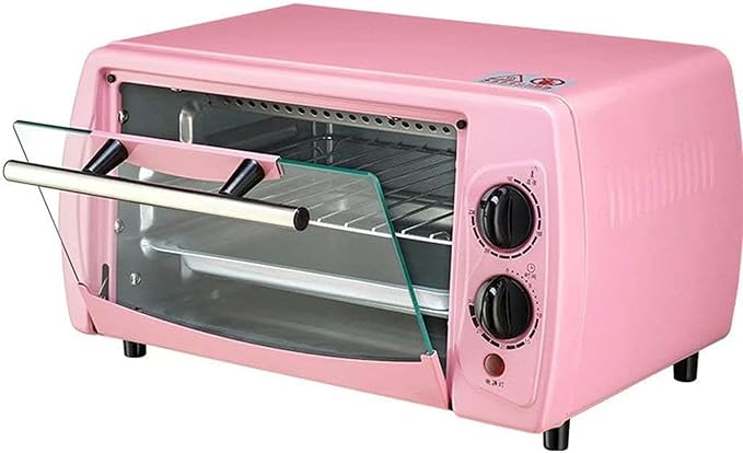 Electric Oven Mini 12L Oven Adjustable Tat Independent Temperature Control in The Upper and Lower Tubes Pink