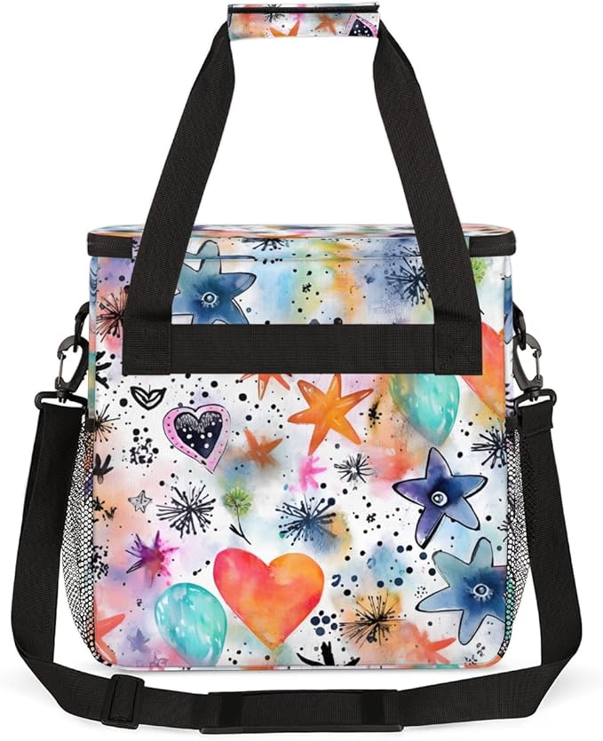 HEART Star Coffee Maker Carrying Bag Portable Travel Storage Tote Bag Compatible with K-Mini or K-Mini Plus Single Serve Coffee Brewer Carrying Case with Multiple Pockets &amp Shoulder Strap