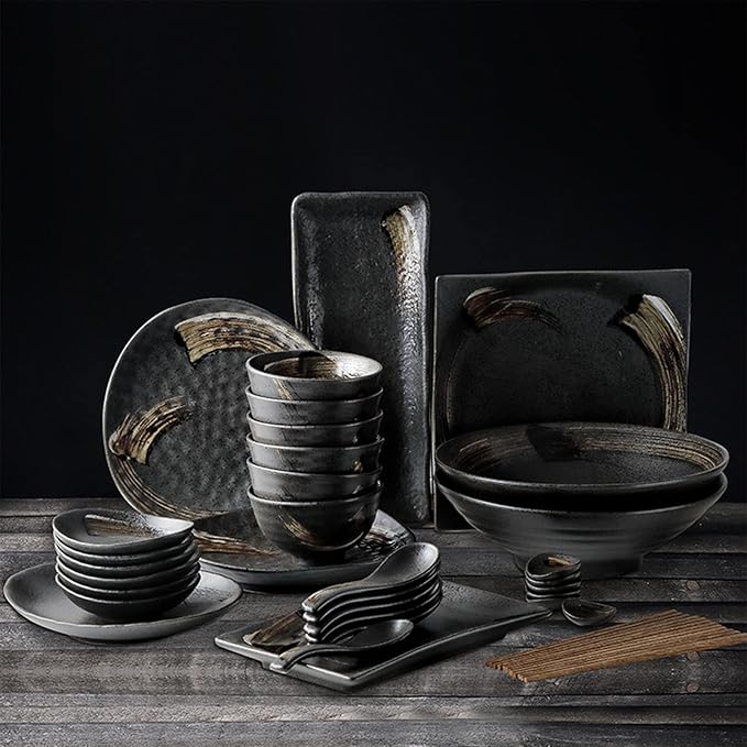Palace Style Porcelain Dinnerware Set 37-Piece Dishes Ceramics Dinner Sets Dinner Plates Dessert Plates and Bowls Dishwasher Safe Ceramic Dinnerware Sets