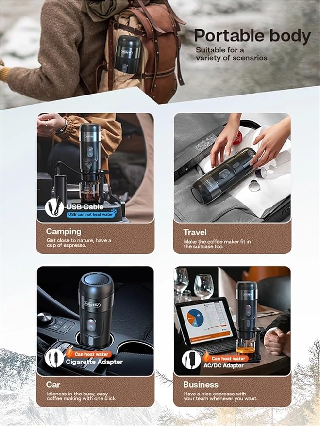 Portable Coffee Machine for Car &amp HomeDC12V Expresso Coffee Maker Fit Nexpresso Dolce Pod Capsule Coffee Powder H4A(EU)