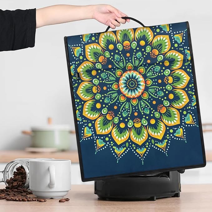 cfpolar Kitchen Aid Mixer Cover Compatible with 6-8 Quarts Ethnic Teal Mandala Green Stand Mixer Cover Kitchen Aid Mixers Accessories Appliance Organizer Bag Dust Covers with Zipper Pocket