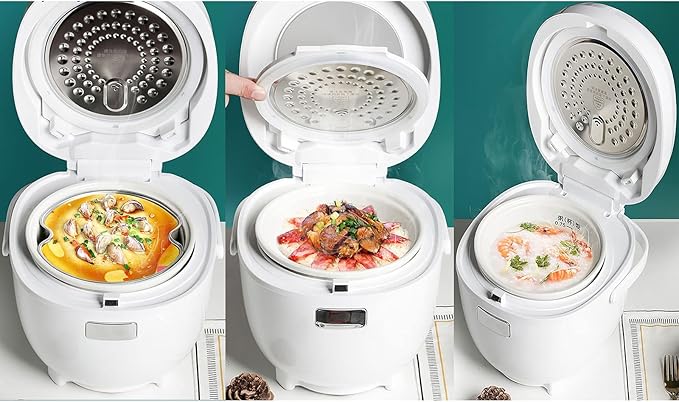 Rice Cooker Steamer 2L Large Capacity 12H Reservation Time Ceramic Non-Stick Liner For Family Dormitory 1~3 People cooker rice