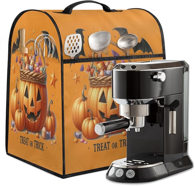 cfpolar Kitchen Aid Mixer Cover Compatible with 6-8 Quarts Halloween Pumpkin Candy Bats Stand Mixer Cover Kitchen Aid Mixers Accessories Appliance Organizer Bag Dust Covers with Zipper Pocket
