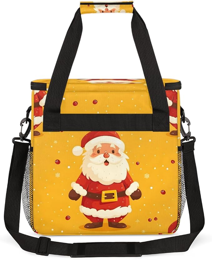 Cute Santa Claus Coffee Maker Carrying Bag Magical Santa Claus Travel Storage Bag Compatible with K-Mini or K-Mini Plus Single Serve Coffee Brewer Carrying Case with Pockets &amp Shoulder Strap