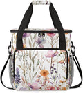 Vibrant Flower Coffee Maker Carrying Bag Portable Travel Storage Tote Bag Compatible with K-Mini or K-Mini Plus Single Serve Coffee Brewer Carrying Case with Multiple Pockets &amp Shoulder Strap
