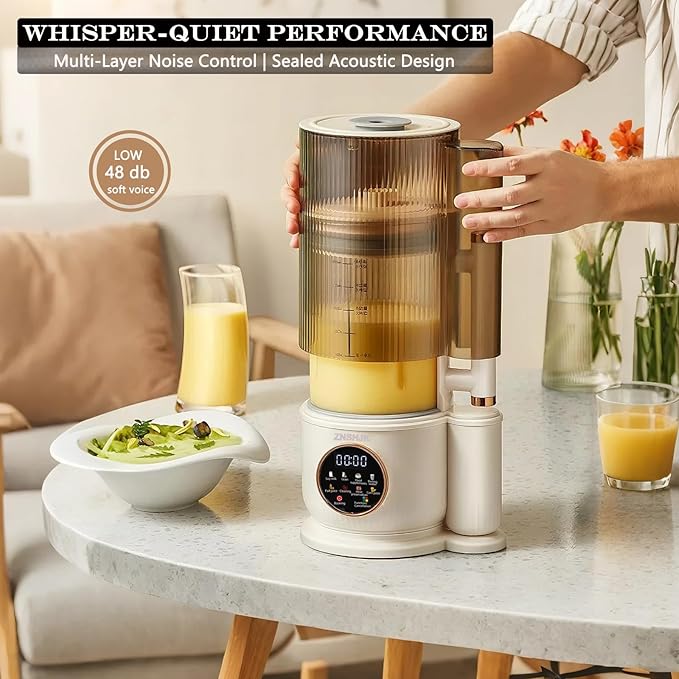 50oz Nut Milk Maker &amp Grinders 10-in-1 Soy Almond Oat &amp Rice Milk Maker with 12 Stainless Steel Blades Vegan Blender with Delay Start Boil Water &amp Easy Self-Cleaning