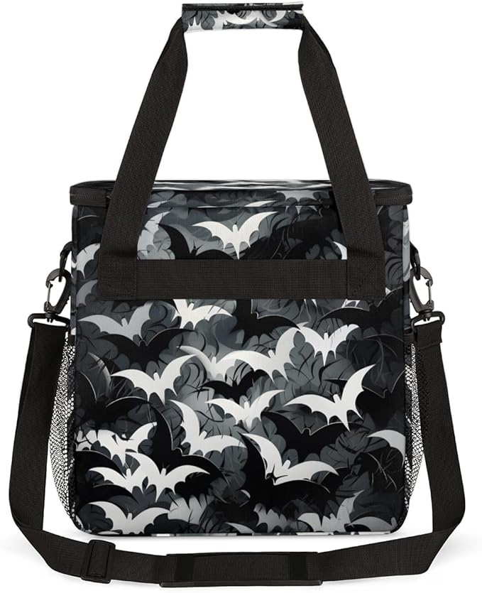 Magical Bat Coffee Maker Carrying Bag Graffiti Bat Travel Storage Bag Compatible with K-Mini or K-Mini Plus Single Serve Coffee Brewer Carrying Case with Multiple Pockets &amp Shoulder Strap