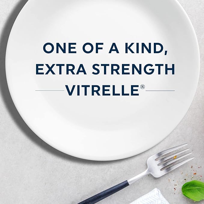 Corelle Vitrelle 18-Piece Service for 6 Dinnerware Set Triple Layer Glass and Chip Resistant Lightweight Round Plates and Bowls Set Indigo Speckle