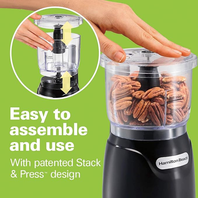 Hamilton Beach Portable Blender for Shakes and Smoothies with 14 Oz BPA Free Travel Cup and Lid &amp Electric Vegetable Chopper &amp Mini Food Processor 3-Cup 350 Watts