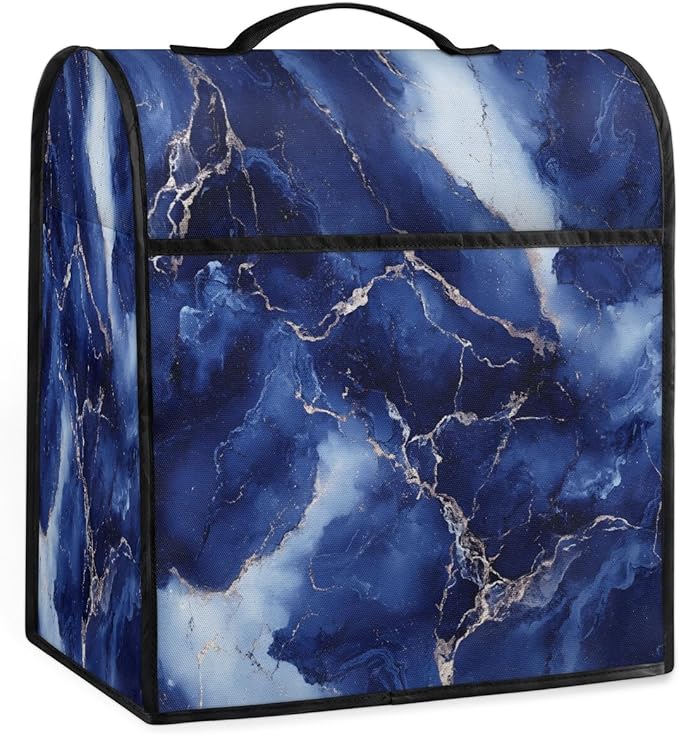 cfpolar Kitchen Aid Mixer Cover Compatible with 6-8 Quarts Blue Marble Pattern Stand Mixer Cover Kitchen Aid Mixers Accessories Appliance Organizer Bag Dust Covers with Zipper Pocket