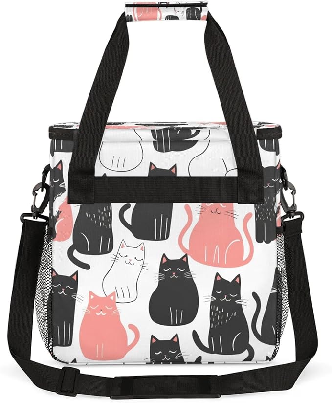 Cartoon Animal Cats Coffee Maker Carrying Bag for Keurig K-Mini or K-Mini Plus Storage Portable Coffee Maker Travel Bag