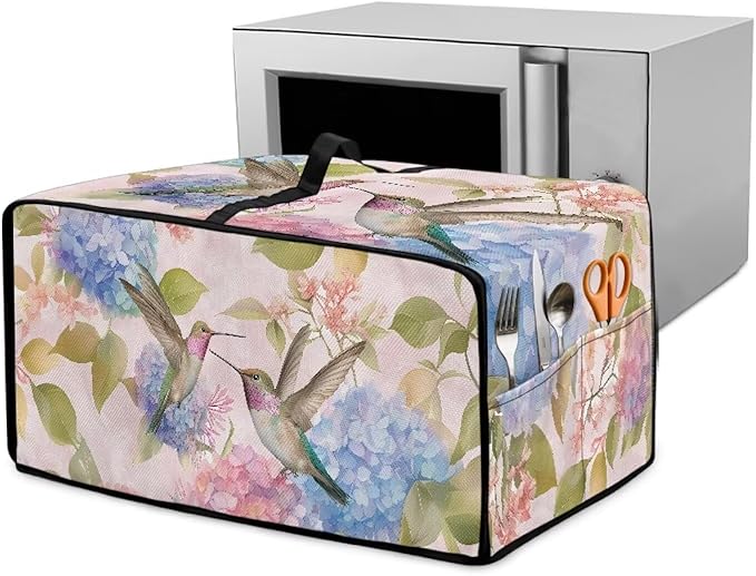 Hummingbird Leaves Toaster Oven Cover Waterproof Air Fryer Compatible for Air Fryer/French Door 360 Air Fryer Toaster Oven Combo With Organizing Side Pockets