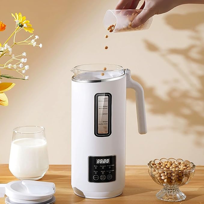 Nut Milk Maker Machine Automatic Soy Milk Maker 600ml Blender with Touch Control Almond Milk Maker with Auto Clean No Strain Quiet Operation for 1-2 People