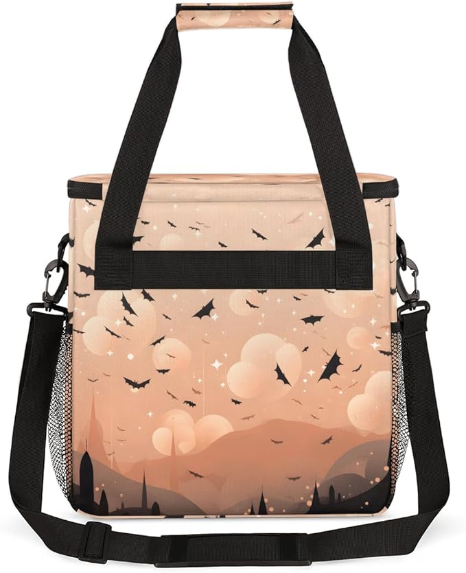 Gothic Bat Coffee Maker Carrying Bag Modern Bat Portable Travel Storage Tote Bag Compatible with K-Mini or K-Mini Plus Single Serve Coffee Brewer Carrying Case with Multiple Pockets &amp Shoulder S