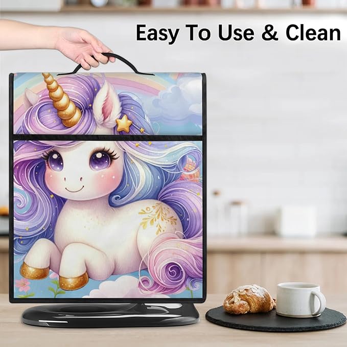 cfpolar Kitchen Aid Mixer Cover Compatible with 6-8 Quarts Unicorn Purple Rainbow Stand Mixer Cover Kitchen Aid Mixers Accessories Appliance Organizer Bag Dust Covers with Zipper Pocket