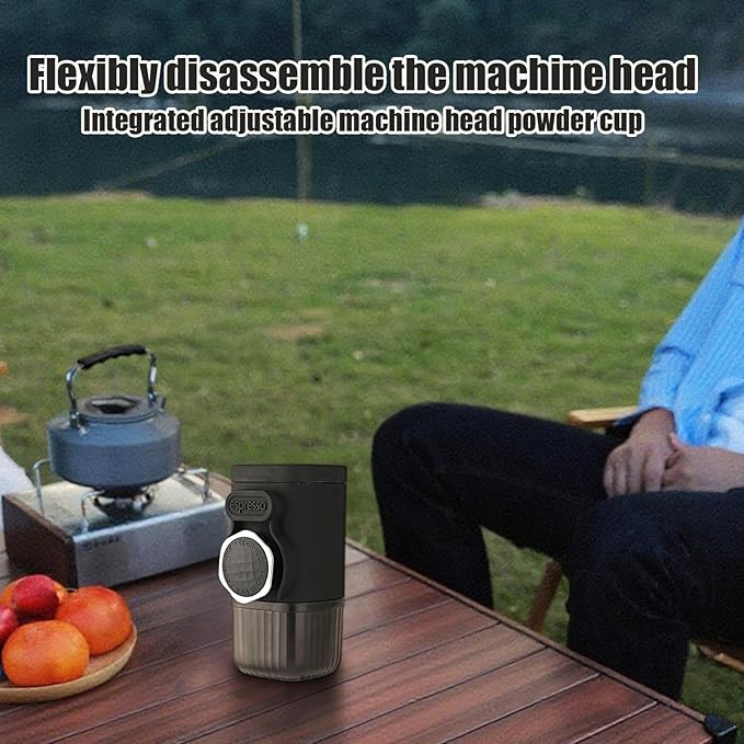 Portable Travel Coffee Maker Car Coffees Makers 1.46x1.1 Inches Machine with Hand-Pressed Grinder Reusable Coffee Maker Coffees Makers with Durable Build for Kitchen Camping and Outdoor Use