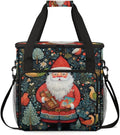 Xmas Santa Claus Coffee Maker Carrying Bag Glitter Santa Claus Travel Storage Bag Compatible with K-Mini or K-Mini Plus Single Serve Coffee Brewer Carrying Case with Pockets &amp Shoulder Strap