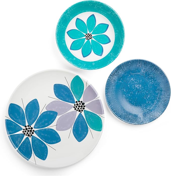 Larder &amp Vine 12-Piece Melamine Dinnerware Set: Durable Lightweight Break-Resistant Plates &amp Bowls – Stylish Non-Toxic Dishwasher Safe – Ideal for Everyday Use Indoor &amp Outdoor Dining