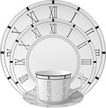 16 Piece Roman Clock Pattern Porcelain Dinnerware Set Luxury Dishes Set for 4 Dishwasher Safe Great for Party Wedding Housewarming and Hote