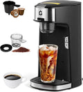 Pod Coffee Maker Fast Brewing with 550 ml Water Tank Adjustable Drip Tray One-Touch Operation Works with Ground Coffee &amp Tea Single Serve Coffee Maker for Home Office &amp Dorm