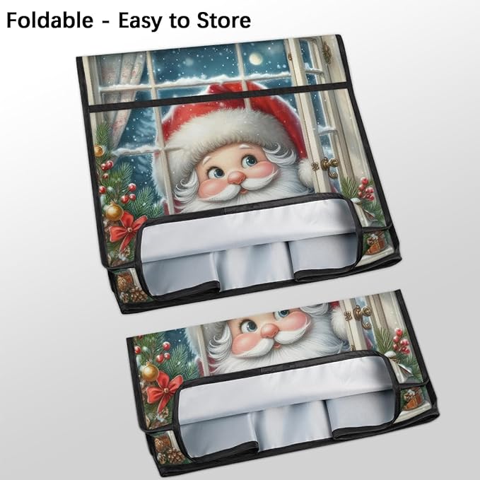 cfpolar Kitchen Aid Mixer Cover Compatible with 6-8 Quarts Holly Santa Claus Christmas Stand Mixer Cover Kitchen Aid Mixers Accessories Appliance Organizer Bag Dust Covers with Zipper Pocket