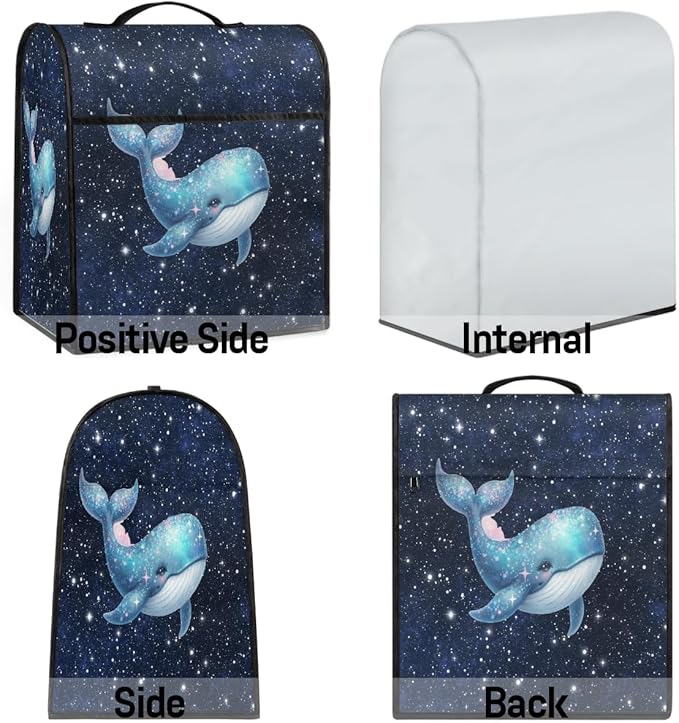 cfpolar Kitchen Aid Mixer Cover Compatible with 6-8 Quarts Animal Whale Starry Sky Stand Mixer Cover Kitchen Aid Mixers Accessories Appliance Organizer Bag Dust Covers with Zipper Pocket