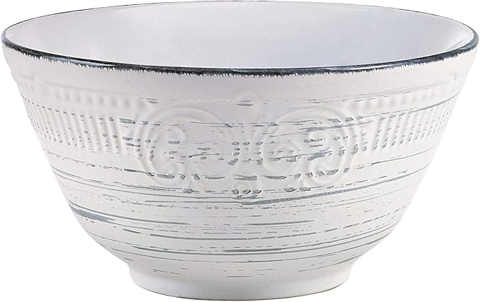 Pfaltzgraff Isabella 16-Piece Stoneware Dinnerware Set Service for 4 - Handpainted Unique Glazed Finish - Includes Dinner Plates Salad Plates Bowls Mugs - Dishwasher &amp Microwave Safe (Gray)