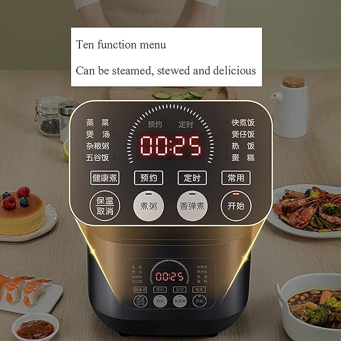 Rice Cooker Household Multi-Function Rice Cooker 24H Reservation and Heat Preservation Thicken Non-Stick Liner(5L) ()
