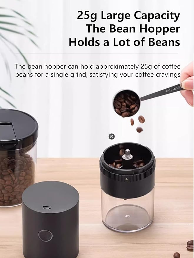 Espresso Machine Coffee Bar Coffee Machine with USB-C Fast Charge Battery Coarseness Adjustment for Outdoor Camping Hiking RV Car travel(ナチュラルカラー)