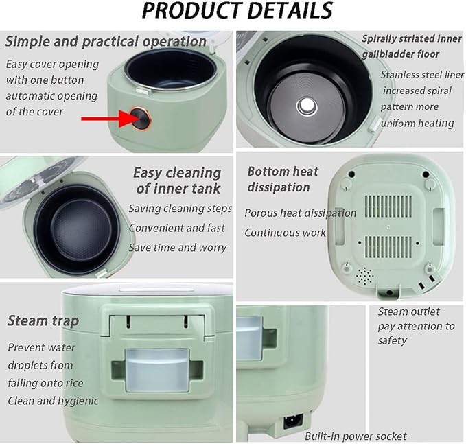 Smart Rice Cooker 3L Slow Cooker and Steame with 9 Cooking Functions 24-Hour Smart Appointment and Dual Bile Dual Mode