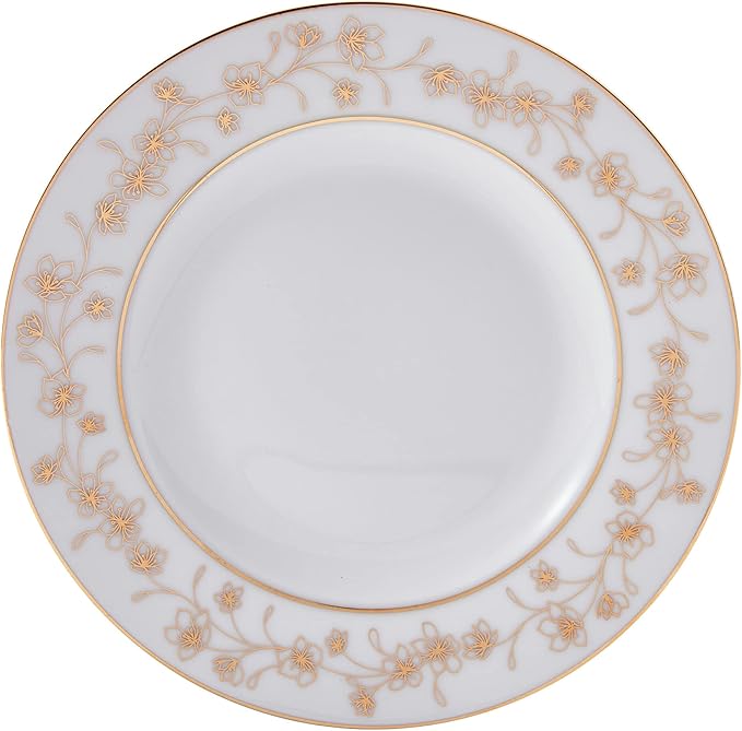 Mikasa Floral Metallic Gold 32 Piece Dinnerware Set Service For 8 White