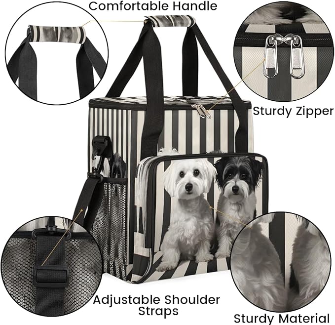 Stripes Dog Coffee Maker Carrying Bag for Keurig K-Mini or K-Mini Plus Storage Portable Coffee Maker Travel Bag