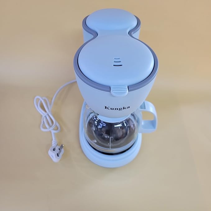 Kungka Electric coffee machines No-drip coffee pot easy-pour design removable filter basket and one-touch on/off switch