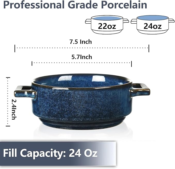 22-Piece Ceramic Dinnerware Set VICRAYS Ceramic Dinner Plates Salad Plates Bowls Set - Microwave Oven and Dishwasher Safe - Scratch Resistant - Suitable for Home Party Restaurant(Blue)