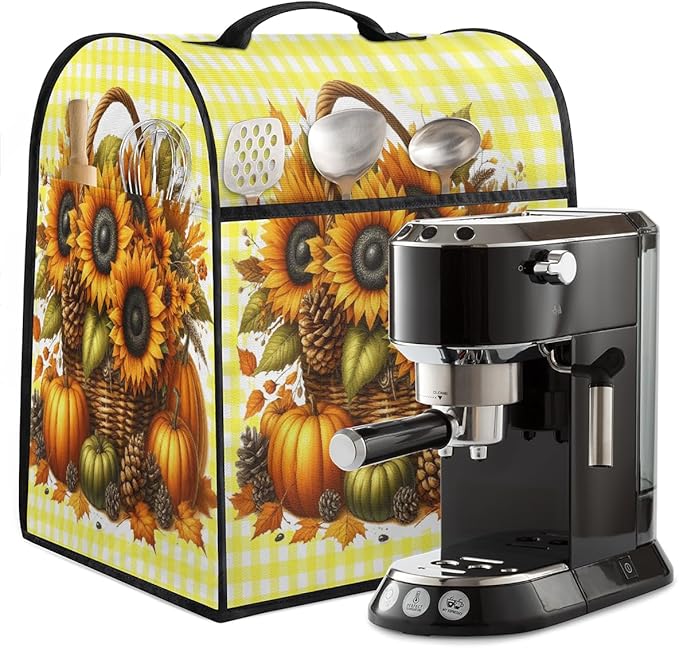 cfpolar Kitchen Aid Mixer Cover Compatible with 6-8 Quarts Pumpkin Sunflower Pinecones Stand Mixer Cover Kitchen Aid Mixers Accessories Appliance Organizer Bag Dust Covers with Zipper Pocket