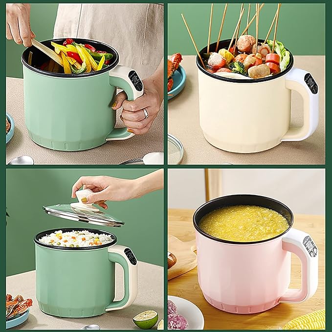 Rice Cooker - Rice Cooker With Steamer Basket Rice Cooker (1.9L) Multifunctional All-in-One Home Rice Cooker/Frying Pan/Wok/Soup Pot Steamed Healthy Food And Vegetables (Color : Pink)