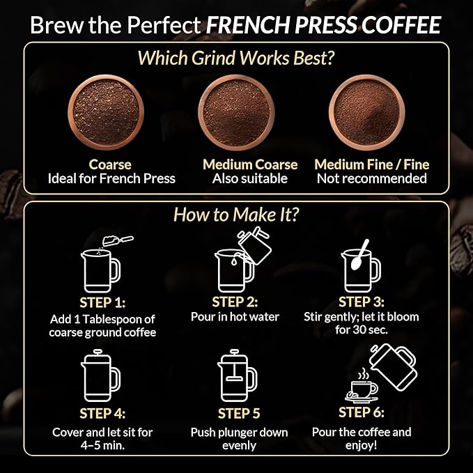 French Press Coffee Maker 304 Stainless Steel 34 Oz Large Double-Walled Insulated French Press Wood Handle 3 Level Filtration System For Kitchen Camping &amp Gifting in Premium Box No Plastic
