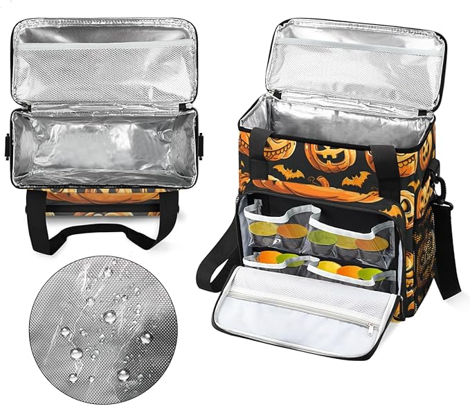 Abstract Pumpkin Coffee Maker Carrying Bag Halloween Pumpkin Travel Storage Bag Compatible with K-Mini or K-Mini Plus Single Serve Coffee Brewer Carrying Case with Multiple Pockets &amp Shoulder St