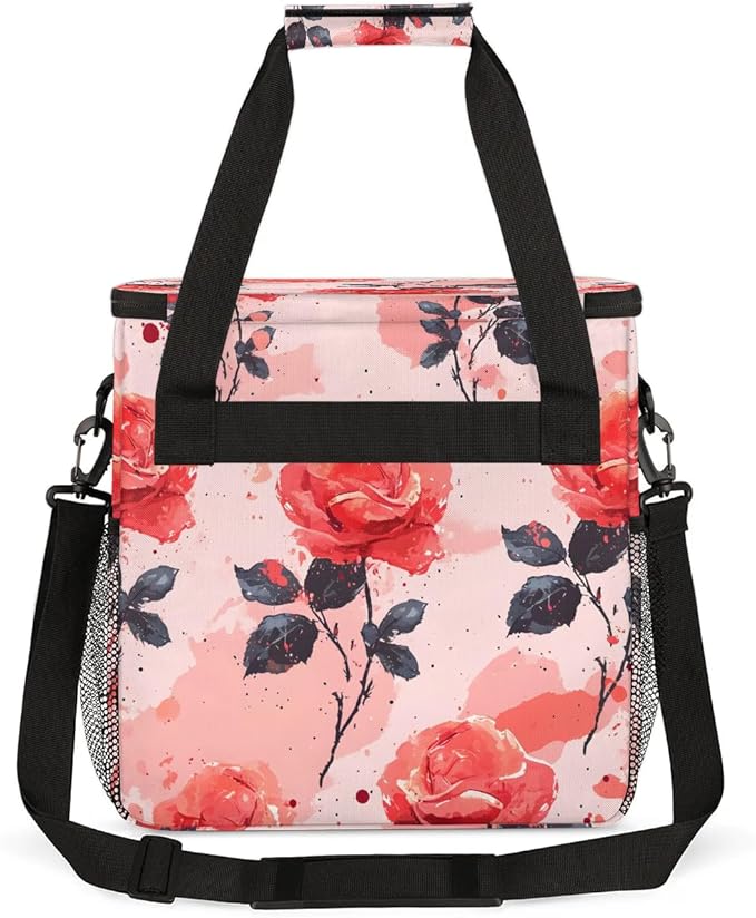 Flower Rose Coffee Maker Travel Bag for K-Mini or K-Mini Plus Single Serve Coffee Brewer Portable Storage Tote Case for Tarvel