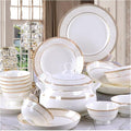 Dinnerware Sets - Luxury Gift Dishes Service Set 56PCS Ceramic Dinnerware Set Bone China Tableware Dishes Plates Ceramic Combination Dinner Service Set Porcelaine Service for 10(56 Standard pots)